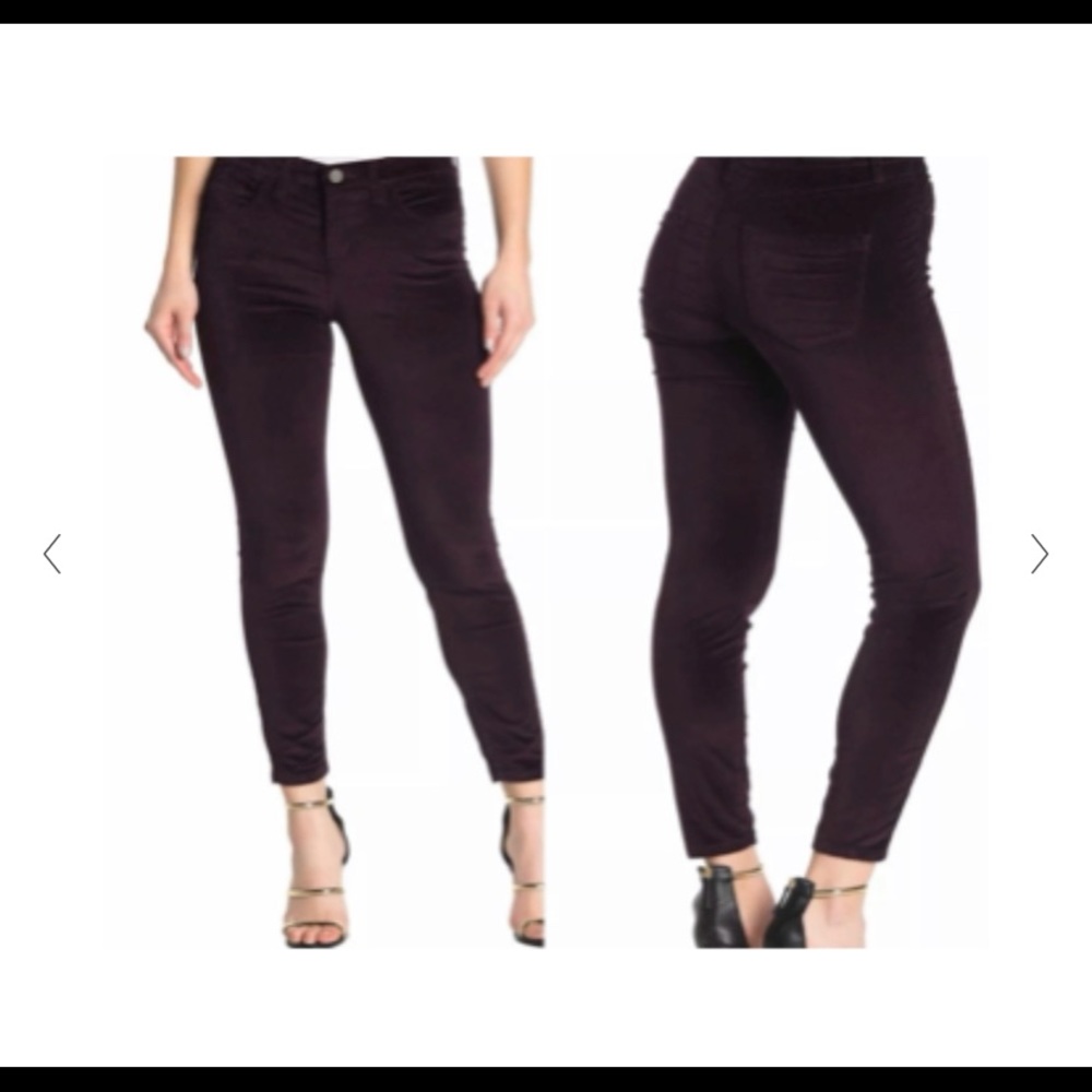 Blank NYC burgundy velour jeans